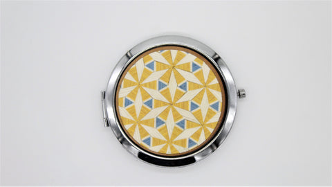 Espejo de bolsillo mosaico amarillo
