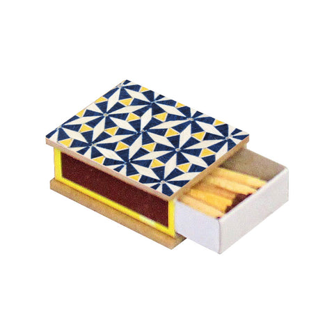 Caja para cerillas taracea mosaico amarillo y negro