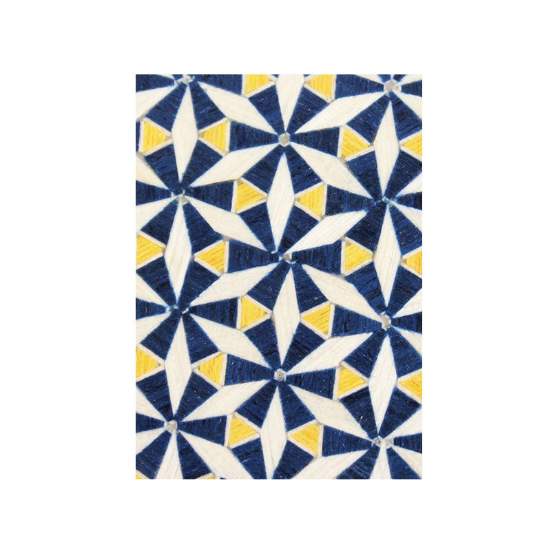 Blue and yellow mosaic inlaid matchbox