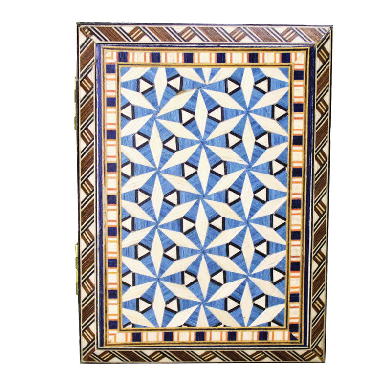Estuche rectangular de 12cm mosaico azul
