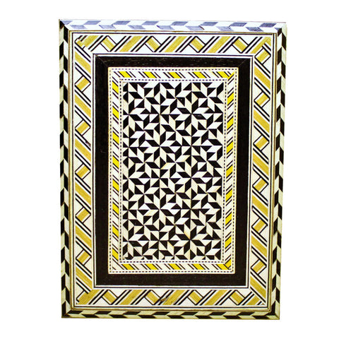 Rectangular jewelry box black mosaic (20cm)