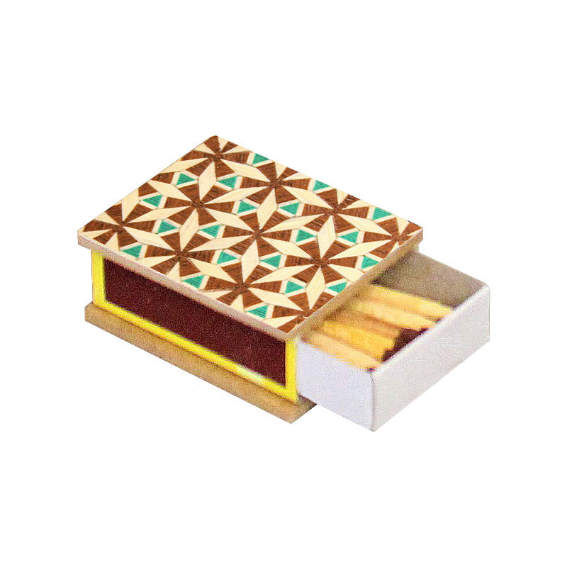 Brown mosaic inlaid matchbox
