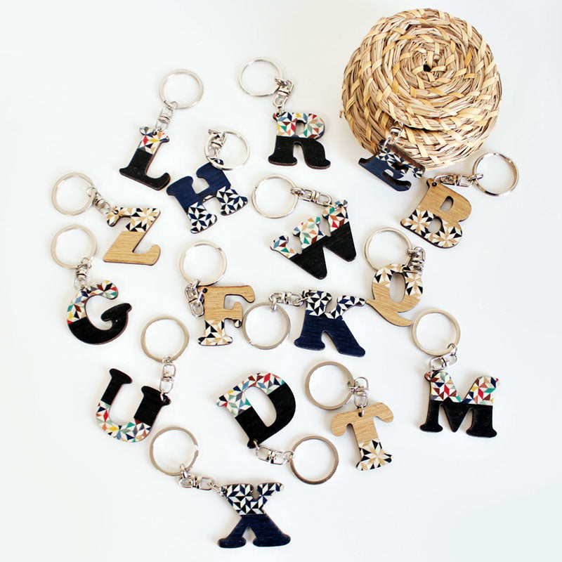 Brown letters keychain