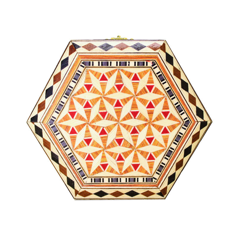 Hexagonal jewelry box 12x12 orange