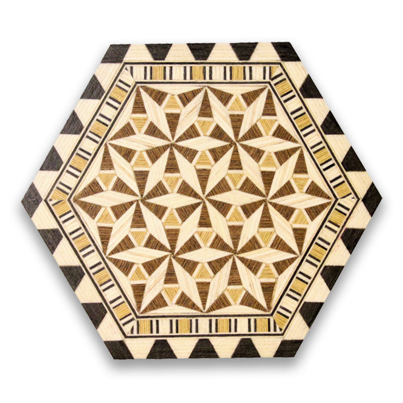 Brown mosaic hexagon coaster