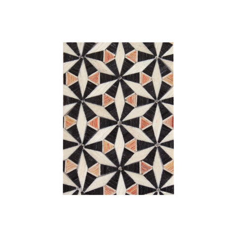 Imán nevera rectangular mosaico naranja y negro